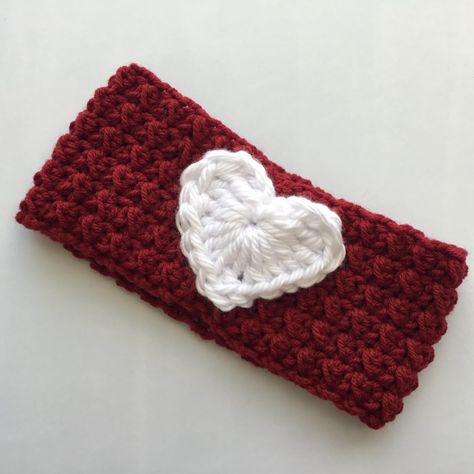 Crazy Cute Crochet Heart Headband - Crazy Cool Crochet Crochet Heart Headband Pattern Free, Heart Headband Crochet, Crochet Toddler Headband Free Pattern, Crochet Heart Headband, Youtube Button, Crochet Earwarmers, Crochet Headband Free, Easy Crochet Headbands, Crochet Valentines