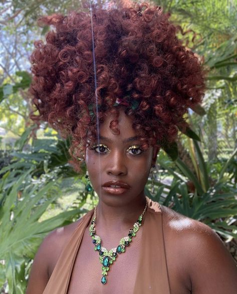 Red Hair On Dark Skin, Afro Hair Color, Dark Ginger Hair, Red Afro, Hair Color For Brown Skin, Pretty Red Hair, Natural Curly Hair Cuts, Strawberry Hair, Natural Red Hair