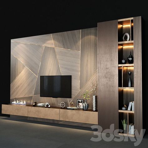 Tv On The Wall, Modern Tv Room, Modern Tv Wall Units, Living Room Wall Units, Tv Cabinet Design, Modern Tv Units, Modern Tv Wall, Tv Room Design, Large Tv