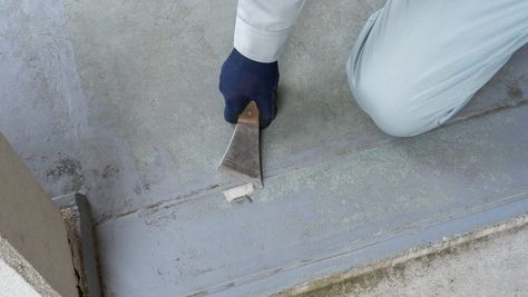 Remove Paint From Concrete Porch, How To Remove Paint From Concrete, Remove Paint From Concrete, How To Remove Paint, Paint Concrete Patio, Removing Paint, Scrape Painting, Remove Paint, Porch Paint