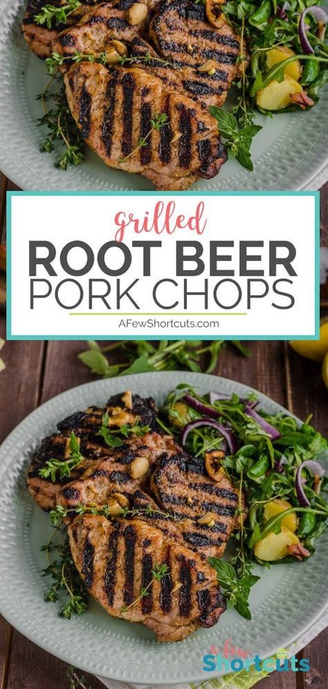 Root Beer Pork, Pork Chops Tender, Pork Chops Grilled, Root Beer Recipe, Bbq Pork Ribs, Bbq Shrimp, Pork Rib Recipes, Grilled Pork Chops, Beer Recipes