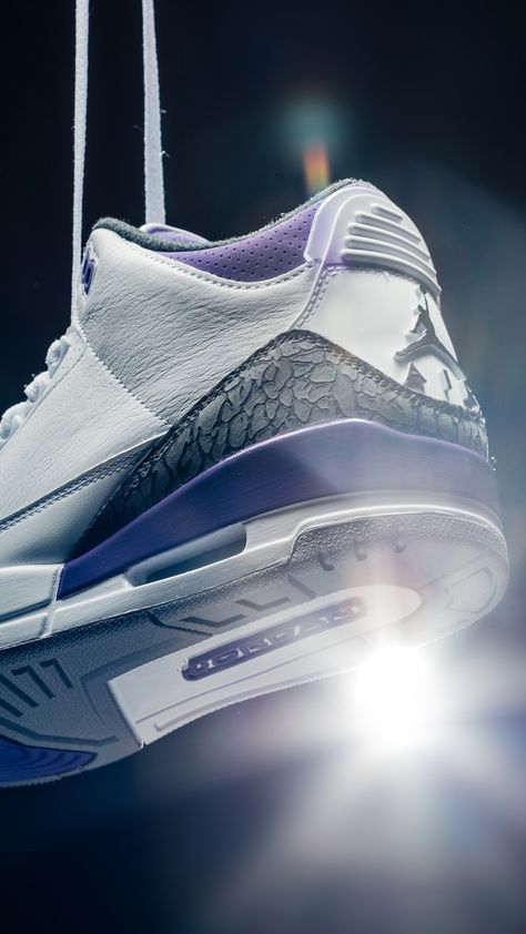 Jordan 3 Wallpaper, Jordan 3s Dark Iris, Dark Iris Jordan 3, Jordan 3 Dark Iris, Jordan 3 Reimagined, Air Jordan 3 Reimagined, Jordan 3s, Sneakers Jordans, Sneakers Box