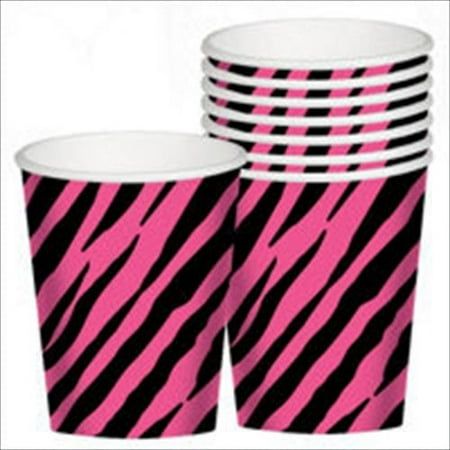 Zebra Stripes 'Pink and Black' Animal Print 9oz Paper Cups (8ct) Size: One Size.  Color: White. 2000s Birthday Party Theme, Y2k Birthday Party, Zebra Print Party, Zebra Birthday Party, Pink Zebra Party, Zebra Birthday, Zebra Party, Sweet Sixteen Birthday Party Ideas, Hot Pink Zebra