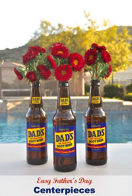 Easy Father's Day Centerpieces Halloween Decorations Party Food, Root Beer Bottle, Fathers Day Brunch, Spooky Treats, Simple Centerpieces, 100 Dollar, Father's Day Diy, Halloween Food For Party, Dad Day