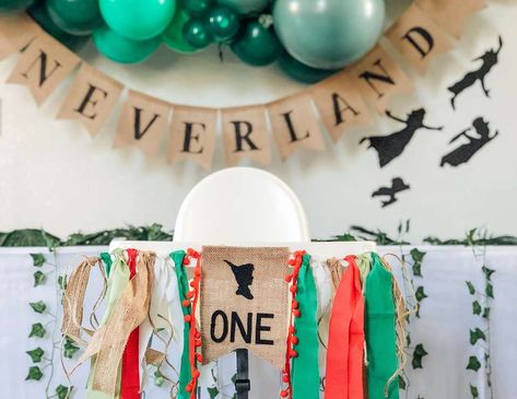 Peter Pan / Birthday "Never Grow Up 1st Birthday" | Catch My Party Peter Pan Birthday Party Ideas, Peter Pan Birthday Party, Peter Pan Birthday, Peter Pan Party, Disneyland Birthday, Onederland Birthday Party, Boys First Birthday Party Ideas, Boys 1st Birthday Party Ideas, Baby Boy 1st Birthday Party