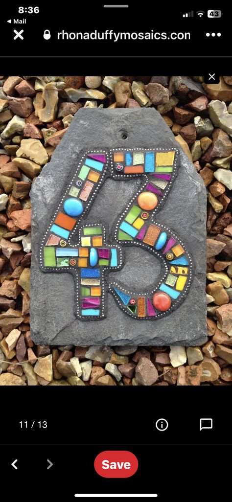 Door Numbers Ideas, Mosaic Mirror Frame, Mosaic Rocks, Mosaic Garden Art, Mosaic Madness, Mosaic Tile Art, Glass Mosaic Art, Mosaic House, Rock Painting Ideas Easy