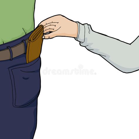 Hand Stealing Wallet. Hand of pickpocket stealing wallet from person #Sponsored , #SPONSORED, #ad, #Stealing, #wallet, #person, #Wallet Holding Wallet Reference, Wallet Design Sketch, Functional Wallet With Zipper Pocket, Wallet Sketch, Wallet Drawing, Person Illustration, First Night, Photography Ideas, Stock Illustration