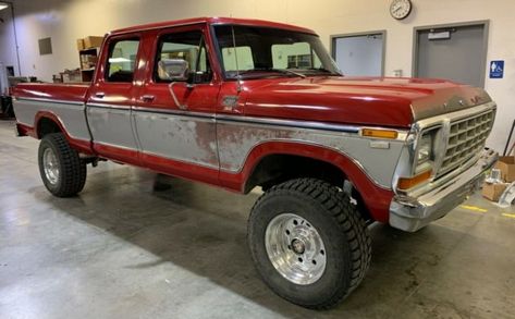 Rare More-Door: 1979 Ford F-250 Crew Cab #ForSale #F250, #Ford - https://barnfinds.com/rare-more-door-1979-ford-f-250-crew-cab/ Ford Crew Cab, Diesel Trucks Ford, Ford Girl, Hot Trucks, Ford Diesel, Trucks Ford, Old Ford Trucks, Ford 4x4, Classic Pickup Trucks