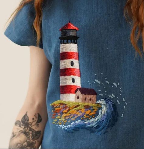 Embroidery On Shirt, Minimal Shirt Design, Diy Denim Jacket, Textile Fiber Art, Denim Diy, Hand Embroidery Art, Modern Embroidery, Embroidery Fashion, Hand Embroidery Patterns