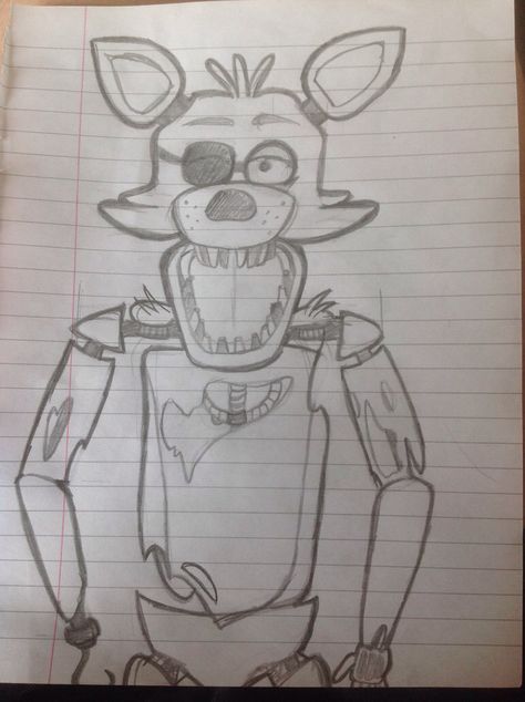 Fnaf Drawings Sketches Foxy, Five Nights At Freddy's Dibujos, Drawing Fnaf, Five Nights At Freddy's Foxy, Fnaf Foxy, Fnaf Sister Location, Scary Games, Animatronic Fnaf, Easy Drawings Sketches