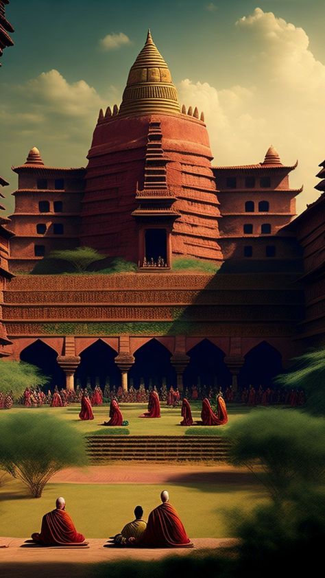 Indian Concept Art Environment, Indian Castle Concept Art, Flame University Pune, Nalanda University, Nalanda University Architecture, Banaras Hindu University, Dark Aesthetic, University, India