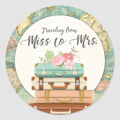 Traveling From Miss To Mrs, Sticker Envelope, Travel Bridal Showers, Wooden Wedding Invitations, Adventure Awaits Baby Shower, Travel Baby Showers, Bridal Shower Decorations Diy, Travel Party Theme, Adventure Baby Shower