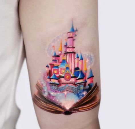 41 Exquisite Disney Castle Tattoo Designs – The Iconic Disney Castle - Psycho Tats Tattoos 2022 Women, Disney Tattoos Cinderella, Disneyland Castle Tattoo, Fijian Tattoo, Disney Castle Tattoo, Cartoons Tattoo, Book Lover Tattoo, Dinosaur Tattoo, Tattoo Disney