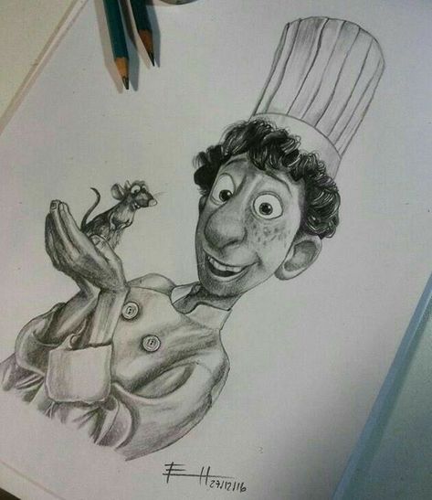 Ratatouille Drawing, Drawing Disney, Disney Character Drawings, Cartoon Drawings Disney, Disney Drawings Sketches, Pencil Sketch Images, Disney Art Drawings, Drawing Cartoon Characters, Disney Sketches