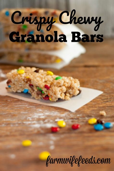 Protein Foods For Kids, Recipes Using Rice Krispies, Crispy Granola, Best Granola Bars, Homemade Cereal, No Bake Granola Bars, Healthy Granola Bars, Protein Bars Homemade, Chewy Granola Bars