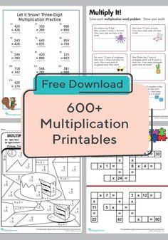 Free Multiplication Worksheets, Printable Multiplication Worksheets, Learning Multiplication, Multiplication Practice, Math Multiplication, Multiplication Worksheets, Printable Math Worksheets, Kids Math Worksheets, Third Grade Math