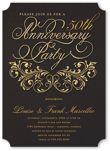 Filigree Love 5x7 Anniversary Party Invitations. The best love stories are the ones that last. Celebrate a wedding anniversary with a stylish, personalized anniversary invitation 50th Anniversary Invitations, 50th Wedding Anniversary Invitations, Anniversary Party Invitations, 50th Wedding Anniversary Party, Anniversary Invitation, Classic Invitation, 50th Anniversary Party, 30th Wedding Anniversary, Golden Wedding Anniversary