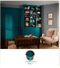 Ocean abyss room Sherwin Williams Paint Colors Green, Ocean Abyss, Emerald Green Living Room, Emerald Green Paint, Media Room Paint Colors, Green Sofa Living, Peacock Room, Colorful Rooms, Green Painted Furniture