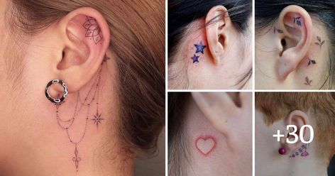 Are you looking for a distinctive spot to get inked next? Consider getting a tattoo behind your ear. This style of tattoo… Ear Lobe Tattoo, Ear Tattoo Inner, Behind The Ear Tattoos, Ear Tattoos, Getting A Tattoo, Little Tattoos, The Ear, Get A Tattoo, Tattoo You