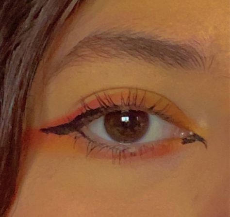 Makeup Inspired, Eyeliner Makeup, No Eyeliner Makeup, Bh Cosmetics, Tempura, Orange And Yellow, K Beauty, Brown Eyes, Makeup Inspo