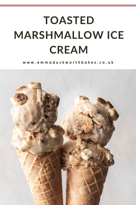 Marshmallow Ice Cream Recipe, Sweet Dessert Recipes, Marshmallow Ice Cream, Marshmallow Bits, Frozen Treats Recipes, Chocolate Popsicles, Homemade Marshmallow, Ice Cream Dishes, Dairy Free Ice Cream