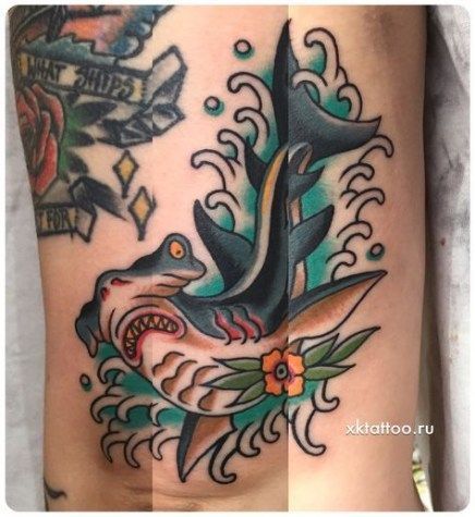 American Traditional Shoulder Tattoo Men, American Traditional Hammerhead, Trad Shark Tattoo, Traditional Hammerhead Shark Tattoo, American Traditional Shark Tattoo, Shark Traditional Tattoo, Shark Tattoo Traditional, American Traditional Shark, Hammerhead Tattoo