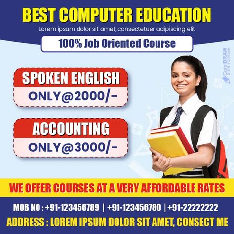 Computer Classes Banner, Coaching Poster, Computer Education, Computer Class, Graphic Design Ads, Poster Banner, Best Computer, Spoken English, Banner Vector