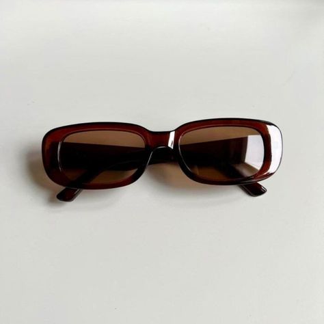 "Unique retro vintage style brown \"tea\" rectangle square sunglasses brown frame with a brown lens These glasses are unisex! UVA and UVB protection brand new" Brown Square Sunglasses, Brown Sunglasses Aesthetic, Vintage Glasses Aesthetic, Football Costume, Brown Tea, Sunglasses Aesthetic, Fancy Glasses, Brown Glasses, Brown Accessories