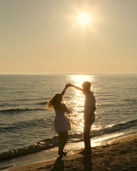 Engagement session dancing in a golden sky✨🌞☁️ So honoured to have captured my sweet friends engagement photos with her high school sweetheart🥹 wishing them nothing but joy and happiness as they step into this next season of their lives💛 #engagmentphotos #engagement #photography #sandbanksbeach #beachengagementphotos #ottawaphotographer #couplesphotography Two Step Dance, Golden Sky, Steps Dance, Beach Engagement Photos, Dance Photos, High School Sweethearts, Joy And Happiness, Engagement Photo, Photo Inspo