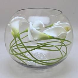 12 x 20cm Glass Fish Bowl Vases - WEDDINGS! Fishbowl Centerpiece, Calla Lily Centerpieces, Fish Bowl Vases, Lily Centerpieces, Glass Fish Bowl, Table Centres, Goldfish Bowl, Bowl Centerpiece, Fleur Design