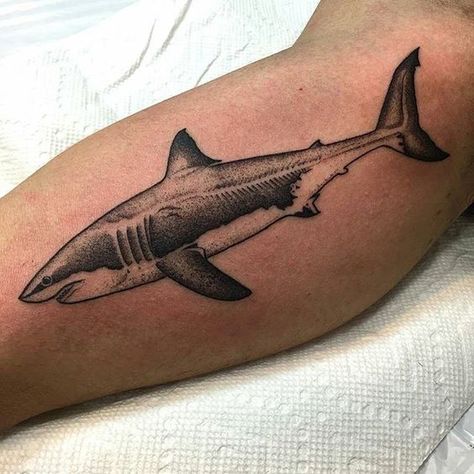 Small Shark Tattoo, Traditional Shark Tattoo, Hai Tattoo, Shark Tattoo, Black Shark, Ocean Tattoos, Shark Tattoos, Sailor Jerry, Tattoo Designs And Meanings