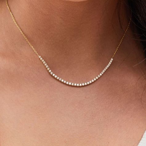 Luxury Minimalist Diamond Necklace With Complimentary Chain, Diamond Necklace That You Can Change To A White Or Gold Chain, Tennis Chain Necklace, Diamond Chain Necklace, Necklace With Diamond, Dainty Diamond Necklace, Diamond Tennis Necklace, Wedding Pendant, Tennis Chain