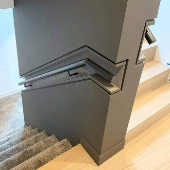 How to inset stair rails? - General Q & A - ChiefTalk Forum Hidden Drawer, Entry Stairs, Say Less, Open Staircase, Diy House Renovations, Wall Niche, Stair Handrail, Staircase Railings, Interior Stairs