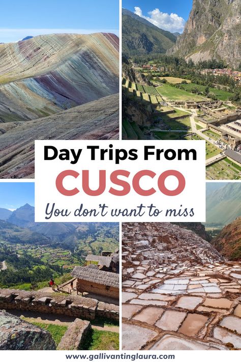 Elevate your Cusco Peru travel experience with these must-see day trips! Explore iconic sites, lush landscapes, and vibrant markets. Our guide provides tips for planning the ultimate Cusco Peru itinerary filled with unforgettable adventures! Peru Outfits, Peru Map, Peru Itinerary, Peru Vacation, Peru Travel Guide, Nazca Lines, Peruvian Food, Travel Packing List, Rainbow Mountain