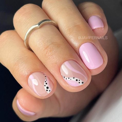 20 Absolutely Adorable Polka Dot Nail Art Ideas To Try At Home - 160 Cute Gel Manicure Ideas For Short Nails, Simple Mom Nails, Gel Overlay Nails Design, Gel Overlay Nails, Polka Dot Nail Designs, Dot Nail Designs, Polka Dot Nail Art, Overlay Nails, Dot Nails