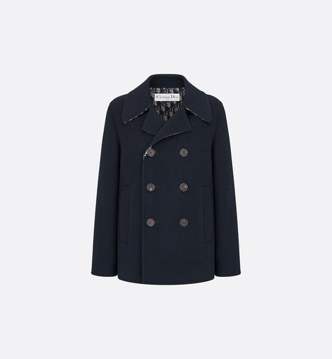 Peacoat Navy Blue Double-Sided Wool with Dior Oblique on the Interior - Ready-to-wear - Women's Fashion | DIOR Fotografi Digital, Dior Oblique, Christian Dior Couture, Short Denim, Dior Couture, Lady Dior, Silk Scarves, Smart Casual, A House