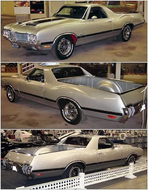 A 1970 Oldsmobile 442 W-30 El Camino. It started out life as a Vista Cruiser, it was then meticulously converted into a 442 using Parts from a 442 and a 3rd Generation El Camino. 1970 Oldsmobile 442, Buick Gsx, Old School Muscle Cars, Pickup Car, Automobile Advertising, Old Muscle Cars, Oldsmobile 442, Classic Cars Trucks Hot Rods, Texas City