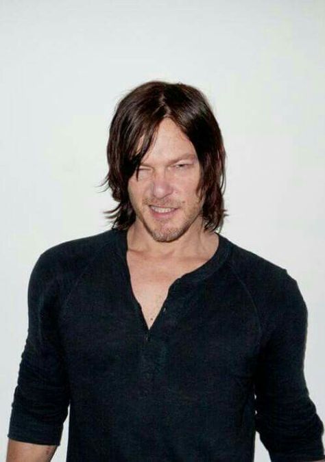 Oh my Norman Reedus, A Man, Long Hair, Black And White, Wall, Hair, White, Black