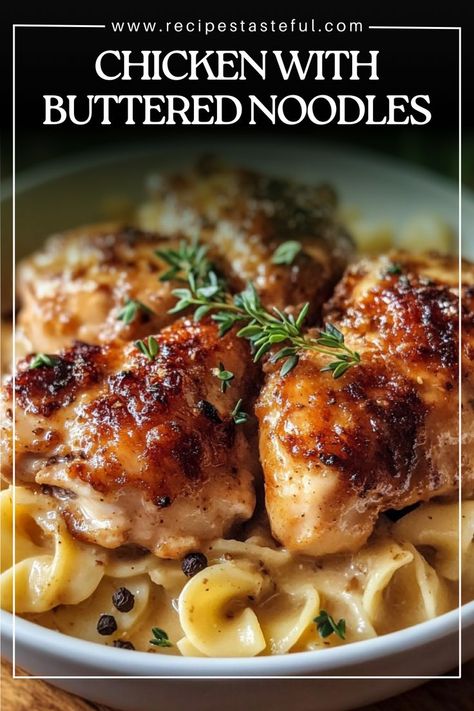 Savor tender chicken medallions smothered in a rich mushroom sauce, served over buttery noodles for a comforting, hearty meal. Chicken With Buttered Noodles, Chicken Medallions, Buttery Noodles, Fancy Dinner Recipes, Smothered Chicken, Buttered Noodles, Hearty Meal, Creamed Eggs, Mushroom Sauce