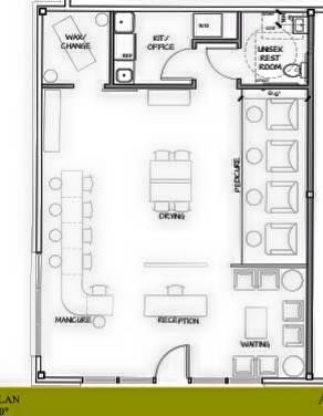 Our preliminary floor plan to the city for our building permit. It looks so easy on paper! Nail Salon Blueprint Layout, Nail Salon Layout Ideas Floor Plans, Nail Shop Interior Design, Nail Salon Floor Plan, Nail Salon Layout, Salon Layout Ideas Floor Plans, Interior Design Floor Plans, Salon Layout, Beauty Bar Salon