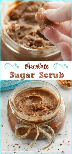 Chocolate Regalo, Sugar Wax Recipe, Easy Sugar Scrub, Diy Scrubs, Diy Sugar Scrub Recipe, Sugar Scrub Homemade, Diy Chocolate, Homemade Scrub, Holiday Chocolate