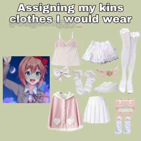 Monika Ddlc Casual Outfit, Ddlc Outfits, Head Cannons, Closet Cosplay, Oc Inspiration, Anime Clothing, The Comfy, Feeling Nothing, Doki Doki