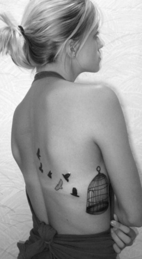 Freedom Tattoo, Birdcage Tattoo, Cage Tattoo, Apollo Aesthetic, Small Rib Tattoos, Bird Tattoo Back, Freedom Tattoos, Cage Tattoos, Tiny Tats