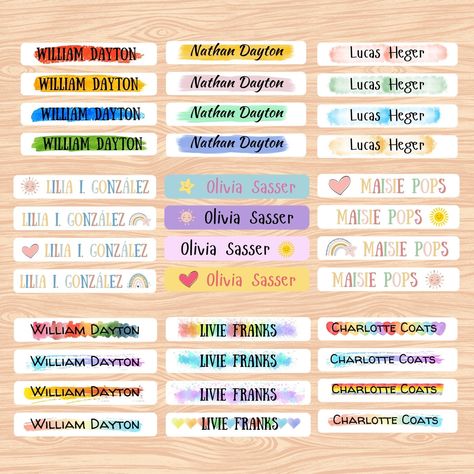 Name Labels For School, Boys Town, School Camp, Supply Labels, Kids Labels, Waterproof Labels, School Supply Labels, School Supply, Name Labels