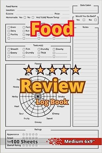 Amazon.com: Food Review Log Book: 6x9" - Food Tasting Journal - Food Evaluation Score Sheet Book - Foods Rating Notebook - Rate, Record, Track Your Taste Food - ... for Food Lovers & Enthusiasts Tasters Diary: Plans, EvoBooks: Books Taste Food, Food Review, Best Cookbooks, Book Enthusiast, Food Names, Tea Tasting, Log Book, Food Tasting, Tv Episodes