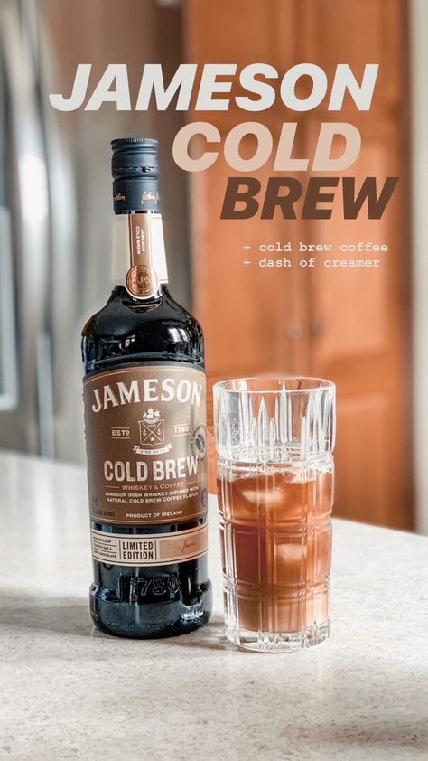 Coffee Whiskey Drinks, Jameson Cold Brew Cocktails, Cold Brew Cocktail, Irish Whiskey Drinks, Brew Coffee Recipe, Irish Coffee Recipe, Drink Recipies, Cold Brew Coffee Recipe, Bar Cocktails