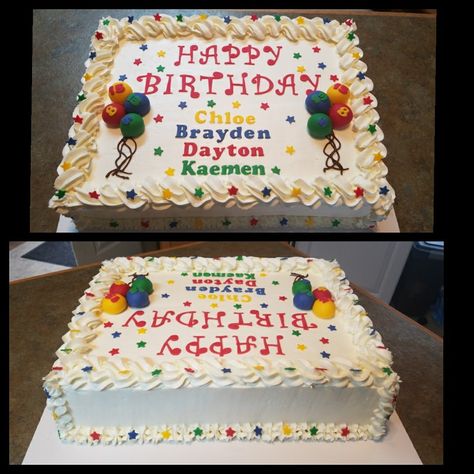 Multiple birthdays sheet cake Group Birthday Cake Design, Birthday Cake For Multiple Birthdays, Cake For Multiple Birthdays, Multiple Birthday Cake Ideas, Group Birthday Cake, Best Birthday Cake Designs, Birthday Sheet Cake, Surprise Birthday Cake, Big Birthday Cake