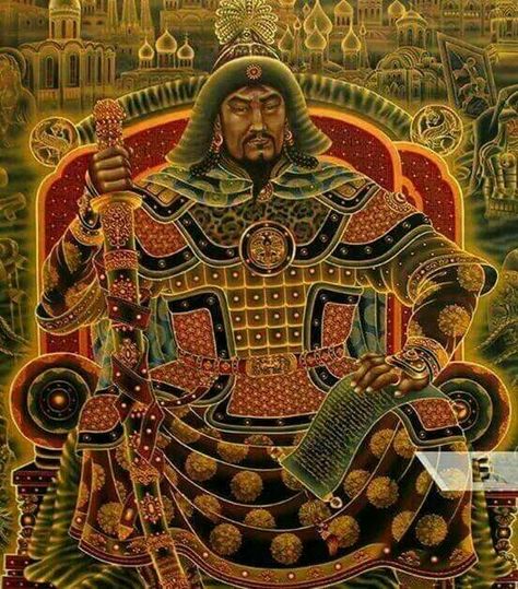 Batu Khan Mughal Art Paintings, Genghis Khan, Pattern Tattoo, Armor Concept, World Cultures, Itachi Uchiha, King Kong, Mongolia, Back Tattoo