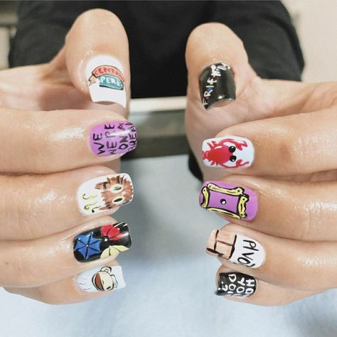 Friends Nail Art Tv Show, Friends Nails Designs, Friends Nails Tv Show, Friends Nail Art, Friends Best Episodes, Friends Nails, Birthday List, Friends Tv Show, Dream Nails