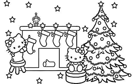 Hello Kitty Coloring Pages for Kids Christmas Coloring Printables, Kitty Coloring Pages, Merry Christmas Coloring Pages, Hello Kitty Christmas Tree, Kids Christmas Coloring Pages, Hello Kitty Imagenes, Free Christmas Coloring Pages, Family Coloring Pages, Hello Kitty Colouring Pages